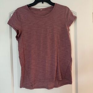 Women's Heathered Mauve LuluLemon Activewear Shortsleeve